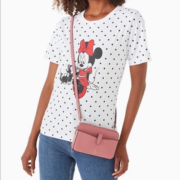 ♠️ kate spade ♠️ Leila Small Tab Leather Crossbody Bag, Pomegranate Pink - Picture 6 of 14